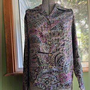 Vintage Abstract Button Up